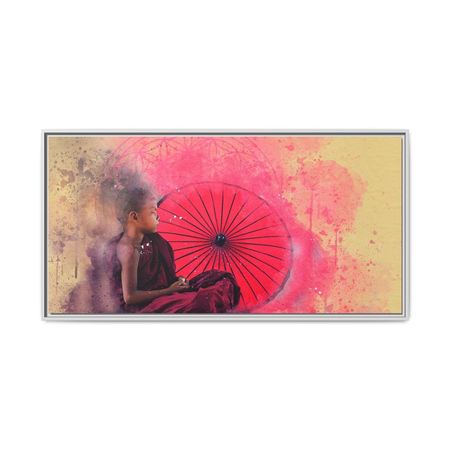 Canvas - "Little Buddha" with Flower of Life energy