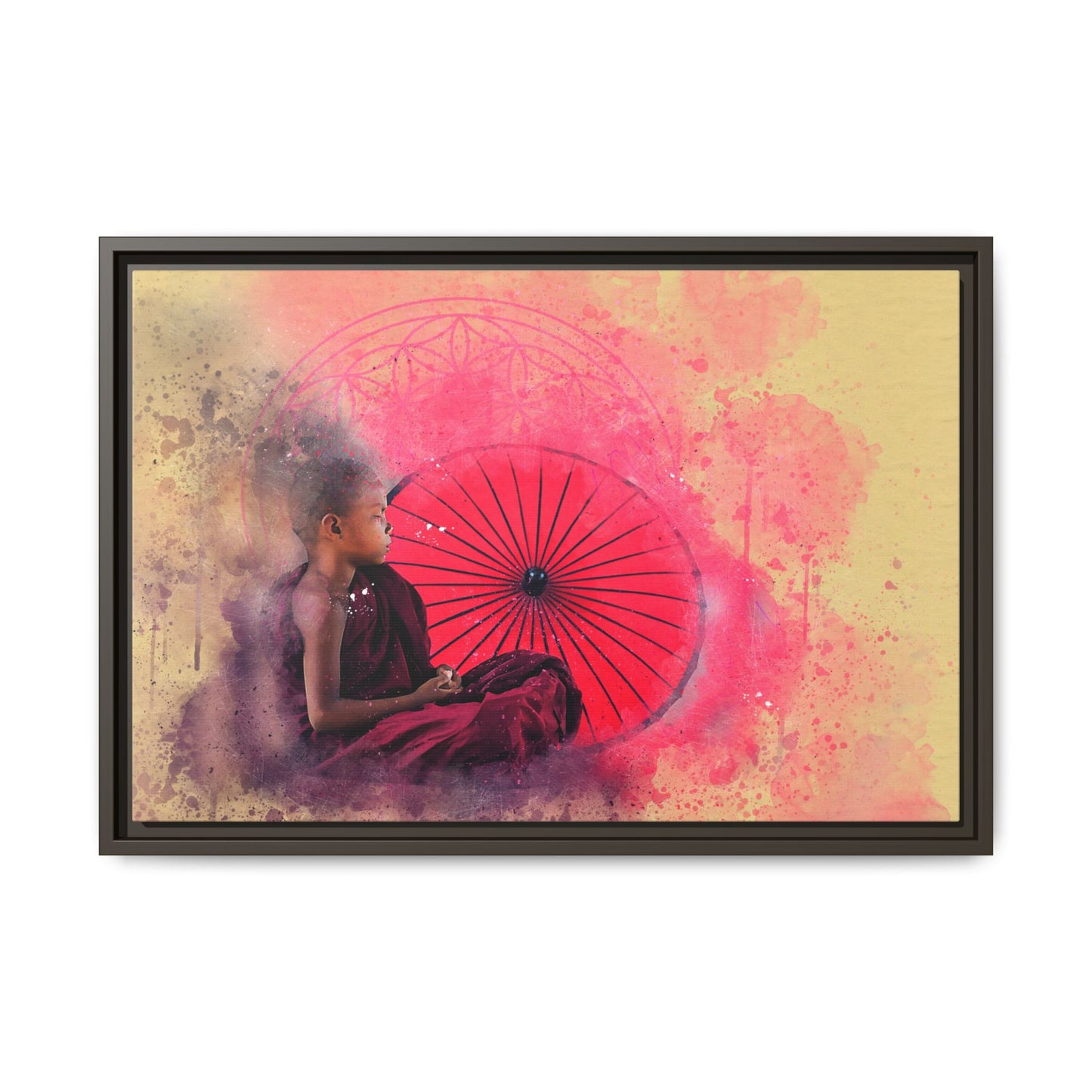 Canvas - "Little Buddha" with Flower of Life energy