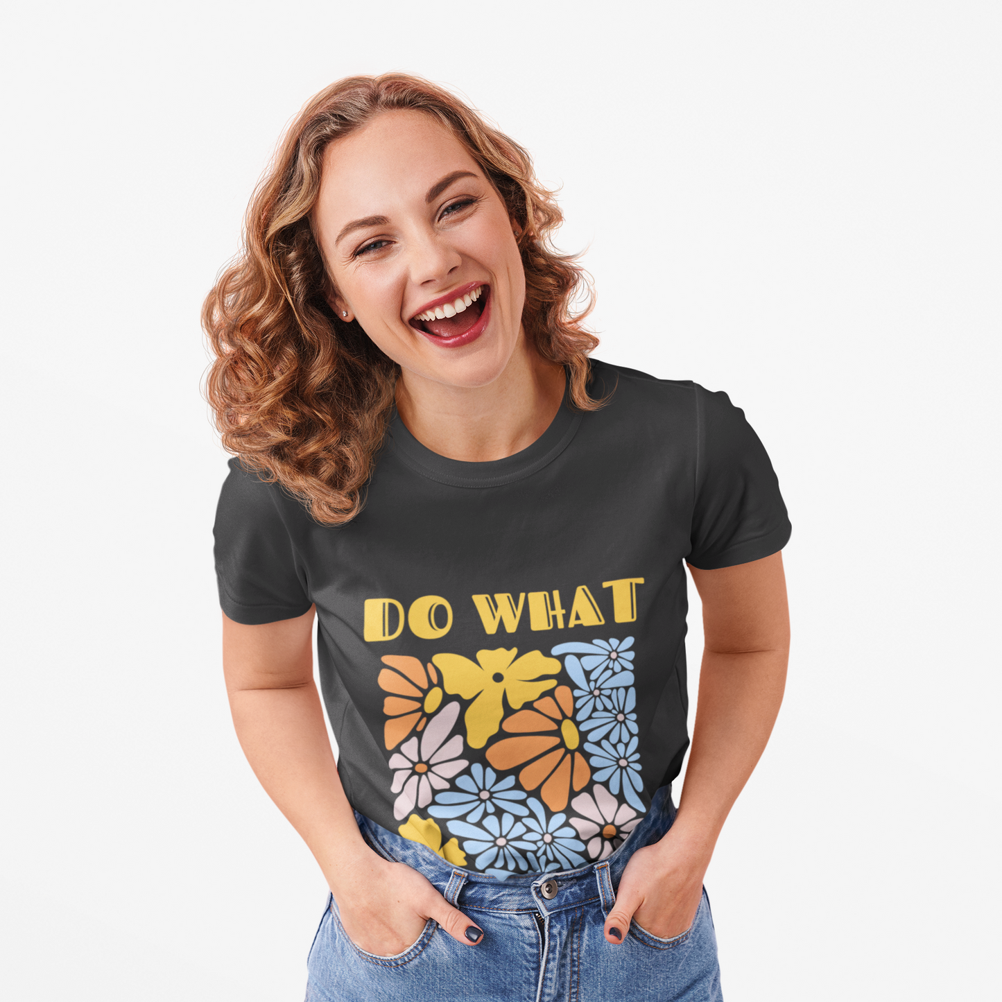 Tee Shirt - Do What You Love 70s Style Flower Print Women's Favorite Tee