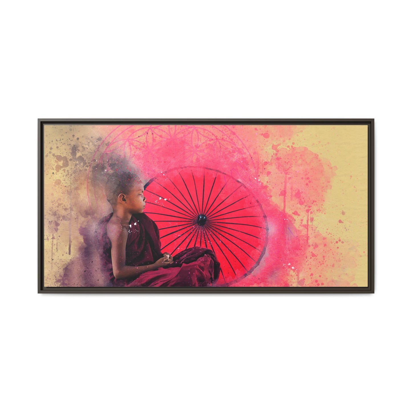 Canvas - "Little Buddha" with Flower of Life energy