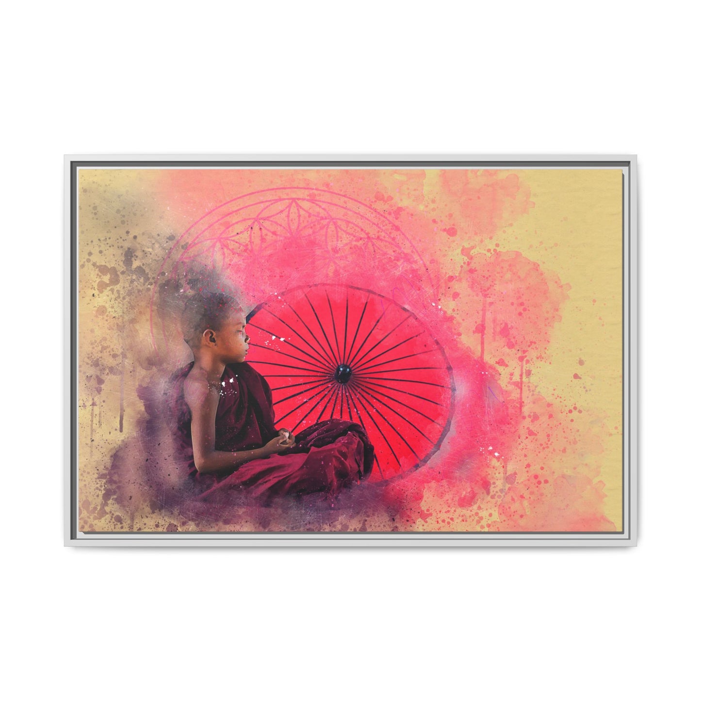 Canvas - "Little Buddha" with Flower of Life energy